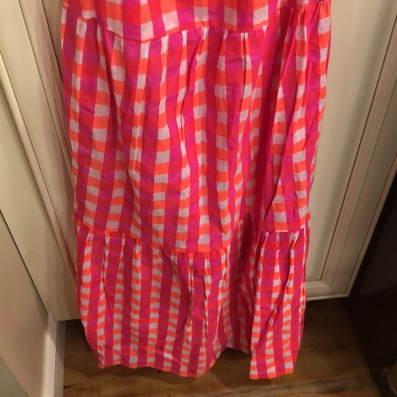 NEW SZ Blockprints X J Crew Tiered Dress 👗 in Gingham - Picture 3 of 14